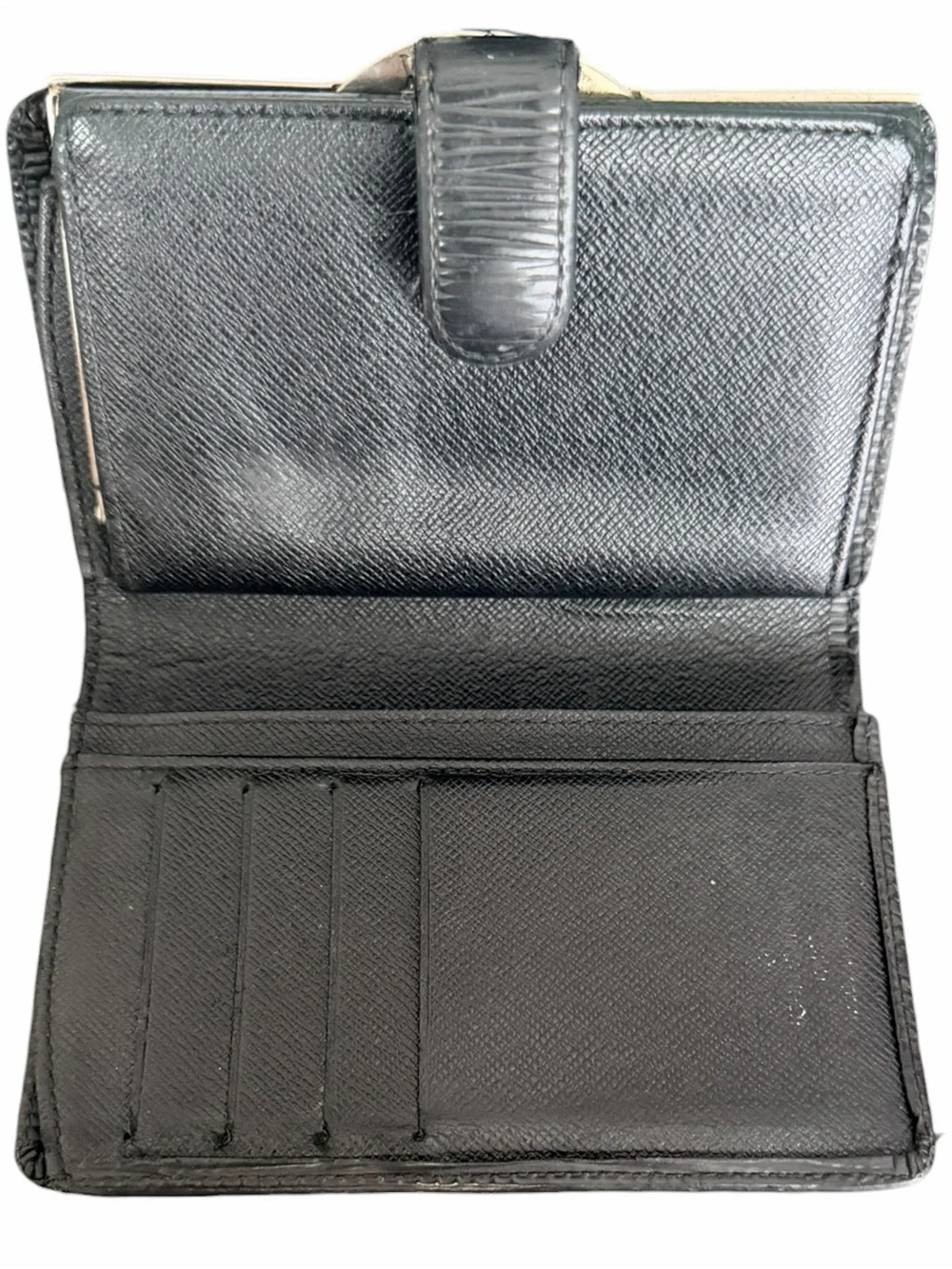 Authentic Louis Vuitton Black Epi Leather Kiss-Lock Wallet - Picture 4 of 10